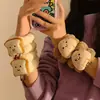 Pulsera de Muñeca Lavable Linda Tostada de Queso ~ Manga a Prueba de Goteo y Humedad Pulsera Lavable Anillo para el Cabello de Felpa Intestino Grueso Grande