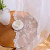 Tela de Cortina Blanca con Adorno de Encaje de Malla Fondo para Fotografía de Bodas Falda para Mesa de Comedor Tela para Ropa