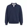 Suéter de punto versátil para hombre Rumeng estilo retro japonés, estilo universitario, de dos piezas falsas, con cuello de solapa, casual de otoño, para pareja