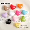 Cuentas Grandes con Forma de Corazón y Agujero Recto para Joyería Artesanal con Cuentas, Dijes Acrílicos para Bolsos, Cuentas Sueltas, Materiales Hechos a Mano, Accesorios, Dijes para Bolsos
