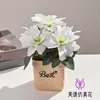 Hortensia Rosa Pequeño Bonsái Flores Artificiales Sala de Estar Estudio Flores Falsas Artificiales Decoración de Escritorio de Oficina Pequeños Adornos en Maceta