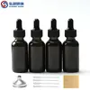 Caja con Stock Transfronterizo 30ml Botella Gotero de Vidrio Transparente Negro Boston Botella para Aceites Esenciales Botella Dispensadora de Líquidos Cosméticos Original