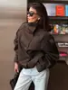 Comércio Exterior Europeu e Americano 2026 Primavera Novo Estilo Gola Alta Dupla-Face Trench Coat Curto Silhueta Retrô Jaqueta Cintura Marcada com Cinto