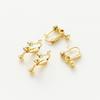 Brinco de clipe para orelha com fio em U e bolinhas, cor dourada 14K, com retenção de cor, acessórios para brincos DIY, brincos de parafuso sem furo