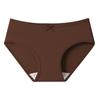 Roupa íntima feminina transfronteiriça de algodão puro, cintura média, cor Melard, forro 100% algodão, cor sólida, shorts estudantis sem costura para mulheres, atacado