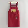 Delantal Ajustable Estilo Coreano para Cocina y Hogar, Delantal Impermeable de Dibujos Animados para Hombres y Mujeres, Adecuado para Catering y Trabajo, con Texto Impreso