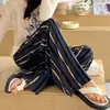 Pantalones Anchos de Algodón y Seda de Nueve Puntos para Mujer, Pantalones Casuales de Rayón para Estar en Casa, Suaves y Cómodos con Efecto de Caída