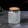 Garrafa de armazenamento de cozinha com padrão de begônia vintage, latas de chá para lanches domésticos, frasco de armazenamento de temperos, frasco de vidro selado em relevo