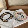 Pulsera de Piedra Natural Hecha a Mano Original China Pulsera Obsidiana Tobillera Collar para Hombre y Mujer Pareja Cuentas Redondas Pulsera de Ágata