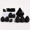 Popular Transfronterizo Set de 12 Piezas Triangular Flocado Esponja de Polvo Suelto Pulgar Cojín de Aire Huevo de Maquillaje Mini Súper Suave y No Absorbe el Polvo