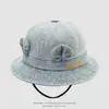 Estilo de mezclilla lavada para bebés y niños, nuevo y elegante sombrero de pescador lindo con orejas y cordón personalizado