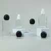 Productos de Vidrio Xingboto Molde Privado Personalizado Botella Redonda Plana Set Cosmético Botella de Vidrio Gruesa Duradera para Loción 30ml