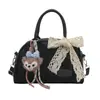 Bolsa Boston Estilo Coreano Fofa para Mulheres Verão 2025 Nova Moda de Nicho Estilo Estrangeiro Bolsa de Ombro Transversal Personalizada