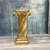 Casamento Coluna Romana Dourada Vaso de Flores Prateleira Guia de Estrada Listrado Europeu Troféu Fibra de Vidro Adereços de Casamento