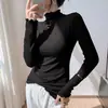Xiyin Amazon Transfronteiriço Outono e Inverno Roupa Íntima Roupa Externa Gola Semi-alta Orelha Macio Quente Camiseta de Manga Longa Camisa Base Feminina