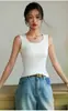 Chaleco de Tirantes Anchos 2024 con Almohadilla en el Pecho Integrada Top para Mujer 9914 Camisola sin Mangas Chaleco de Tirantes Anchos Ropa Interior