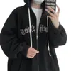 Suéter grueso nuevo de moda de otoño e invierno para hombre, estilo Hong Kong, holgado, combinable con todo, con capucha para jóvenes, top de manga larga a la moda