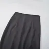 Falda de Cintura Alta con Abertura Trasera para Mujer Verano Nueva Chica Caliente Americana Color Sólido Falda de Traje Cremallera Elegante Falda Corta Ajustada a la Cadera