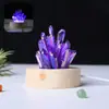 Lámpara de noche de tira de resina de cristal natural electrochapada tira de cristal blanco, luz ambiental, lámpara de noche de cabecera de dormitorio, adorno de regalo creativo
