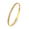 Pulseira de Aço Inoxidável Céu Estrelado Transfronteiriço Inlaid com Fileiras Duplas de Diamantes Pulseira Feminina Titânio Aço Europeu e Americano Não Desbota Pulseira da Moda Feminina