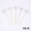 PU Piel Brillante Pieza Estrella de Cinco Puntas Corona Corazón Pastel de Cumpleaños Horneado Enchufe Brillo Mesa de Postres Fiesta Decoración Creativa