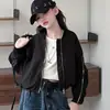Chaqueta Corta de Béisbol para Niñas 2026 Otoño Nueva Chaqueta Estilo Coreano para Niños Mayores Camisa de Manga Larga con Cremallera