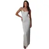 Roupas Femininas Europeias e Americanas Verão 2026 Novo Vestido Longo Estilo Francês de Bolinhas com Alças, Sem Mangas, Bodycon, Vestido Justo para Mulheres