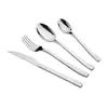 Luz de Espejo de Hotel de Lujo Ligero Mango en Forma de S Cuchillo y Tenedor de Acero Inoxidable Cuchara Vajilla para Comida Occidental Juego Espeso de Cuatro Piezas