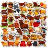 56 Adesivos de Graffiti de Desenho Animado de Vaca das Terras Altas Transfronteiriços, Adesivos de Animais Personalizados Modernos e Descolados para Decorar Skateboards e Cadernos