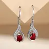 Pendientes de Moda Europeos y Americanos de Circonita en Forma de Gota para Mujer, Elegantes Pendientes Colgantes Incrustados de Diamantes, Modelo Más Vendido Transfronterizo