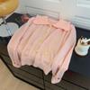 Cárdigan de Punto Rosa con Cuello de Muñeca para Mujer, Dulce y Elegante, Nuevo Estilo Otoño 2023, Rejuvenecedor, Chaqueta Suéter Suave y Corta