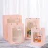 Bolsa de Mano Transparente con Ventana para Flores, Bolsa de Regalo Engrosada para San Valentín, Bolsa para Empaquetar Ramos de Regalo con Ventana