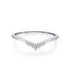 Anillo Nuevo de Plata Esterlina S925 Japonesa y Coreana en Forma de V con Diamante Rai Pequeño para Mujer, Anillo Delgado Apilable para Dedo Índice Fresco y Dulce
