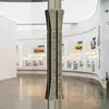 Manija de Puerta Deslizante de Aluminio Tallado Estilo Chino, Manija Grande de Alto Nivel para Hotel, Caja, Sala de Exposiciones, Tienda, Puerta de Arte Negra