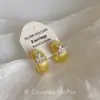 Pendientes de Zirconia Saturno de la Emperatriz Viuda Pendientes Placa de Incienso Mosquitera de Sentido Avanzado Pendientes Sin Agujeros en las Orejas Pendientes de Viento Frío para Mujer