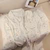 Nuevo Conjunto de Pijama Dulce de Algodón Nube Fino y Suave para Primavera y Otoño 2025, Manga Larga y Pantalón Largo