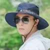 Sombrero de verano para hombre, para pesca, de paja, para exteriores, montañismo, sol, ala grande, para pescador, protector solar