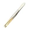 Fábrica de cabelo liso aço inoxidável banhado ouro listrado brancelha alicate de sobrancelha puxar barba entre ouro ouro ouro ferramenta de corte de sobrancelhas