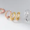 Pendientes Nalan S925 de plata de ley, exquisitos y sencillos, con diseño de nicho estilo Instagram, en forma de cruz ondulada con incrustaciones de diamantes, modelo M07716.