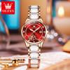 Una generación de relojes de la marca Oli, relojes de cuarzo con movimiento importado, reloj de mujer Trembles Net rojo resistente al agua 520