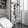 Variedade de Adesivos de Espelho de Vidro Flor de Borboleta Floral Preta Vinha Decoração de Casa Banheiro Autoadesivos de Parede Atacado