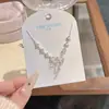 Collar de Encaje, Estilo Nicho de Lujo Ligero, Moño con Incrustaciones de Circonita, Cadena Fresca y de Gama Alta para Clavícula Dulce, Collar Versátil