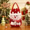 Bolsa de regalo de manzana navideña, Caja de embalaje de manzana para Nochebuena, Bolsa de manzana creativa con bordado de parche y cordón, Bolsa para dulces