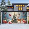 Fondo de Tela Transfronterizo Nuevo de Navidad para Puerta de Garaje Decoración de Fiesta Navideña Árbol de Navidad Fondo de Amazon Tela Colgante en