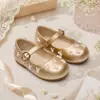 Sapatos Mary Jane Femininos com Decoração de Pérola e Coelho, Sapatos para Festa e Performance de Florista, Sapatilhas Fofas de Princesa