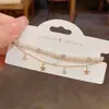 Pulseira Dupla Camada com Pérolas e Zircônia Pulseira de Luxo Leve Francesa Pulseira Versátil de Alta Qualidade Personalizada para Mulheres