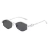 Gafas de sol retro de rombos poligonales de marco pequeño europeas y americanas para mujer, nuevas y modernas, forma cóncava, estilo callejero, gafas para cara pequeña
