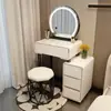 Tocador pequeño para dormitorio con almacenamiento, moderno y simple, alto valor estético 2024, en stock, tocador y cómoda de madera integrados