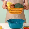 Nuevo Modelo Doméstico Cocina Plástico Juego de 8 Piezas Cesta Doble Capa con Drenaje Juego de 6 Piezas Engrosada Multifuncional Cesta para Lavar Frutas y Verduras