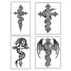 Pegatinas de Tatuaje Temporales Cruz de Frontera Cruz y Serpiente Dragón Herbales para Hombres y Mujeres Tatuajes Tradicionales en Brazos Duraderos Impermeables 7~15 Días